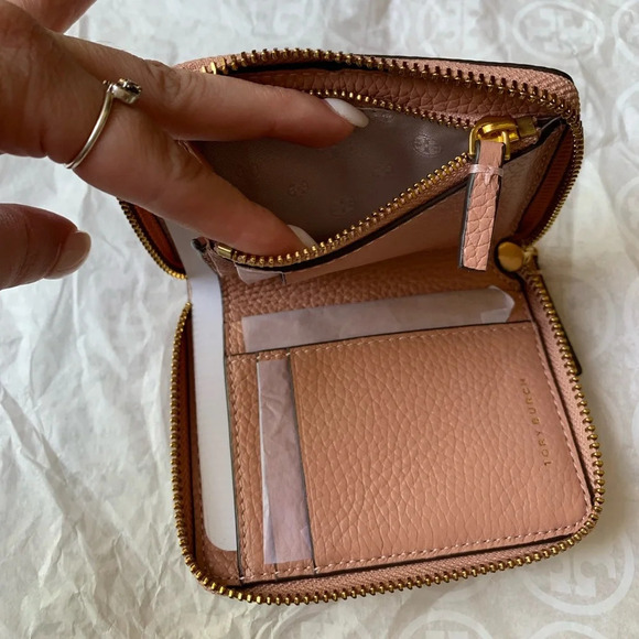 Tory Burch Britten Medium Wallet Pink Moon Gold - Picture 7 of 9